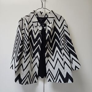 Classiques Entier Atelier Chevron Black and White Jacket Blazer Size XL